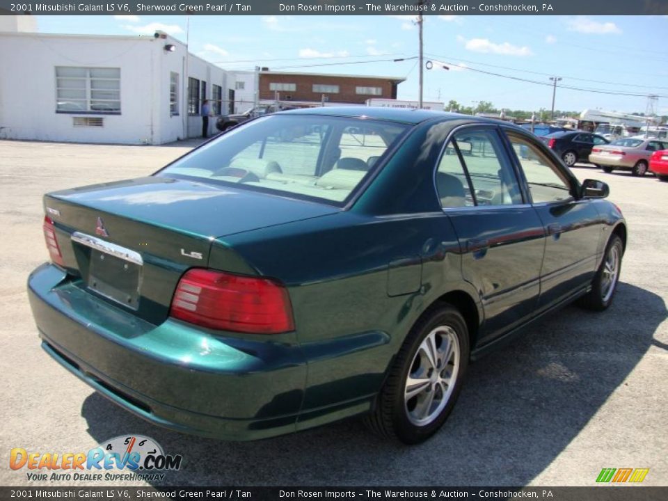 2001 Mitsubishi Galant LS V6 Sherwood Green Pearl / Tan Photo #8