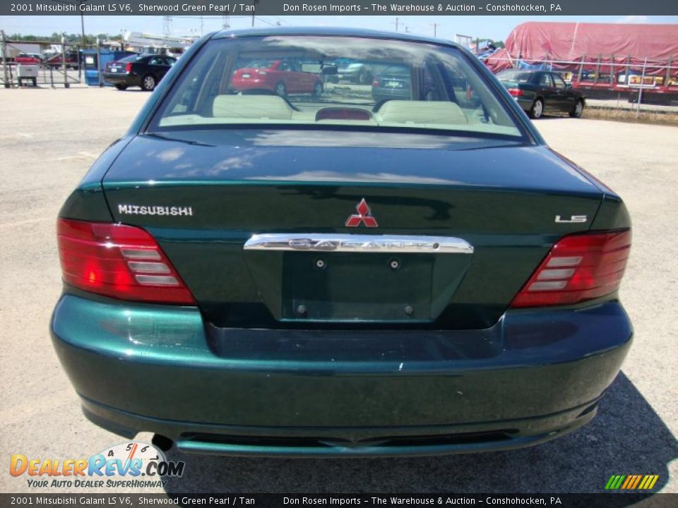 2001 Mitsubishi Galant LS V6 Sherwood Green Pearl / Tan Photo #9