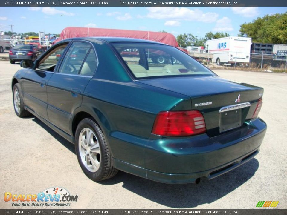 2001 Mitsubishi Galant LS V6 Sherwood Green Pearl / Tan Photo #10