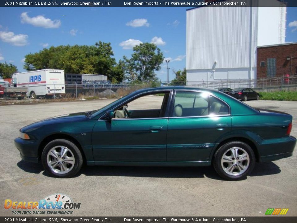 2001 Mitsubishi Galant LS V6 Sherwood Green Pearl / Tan Photo #11