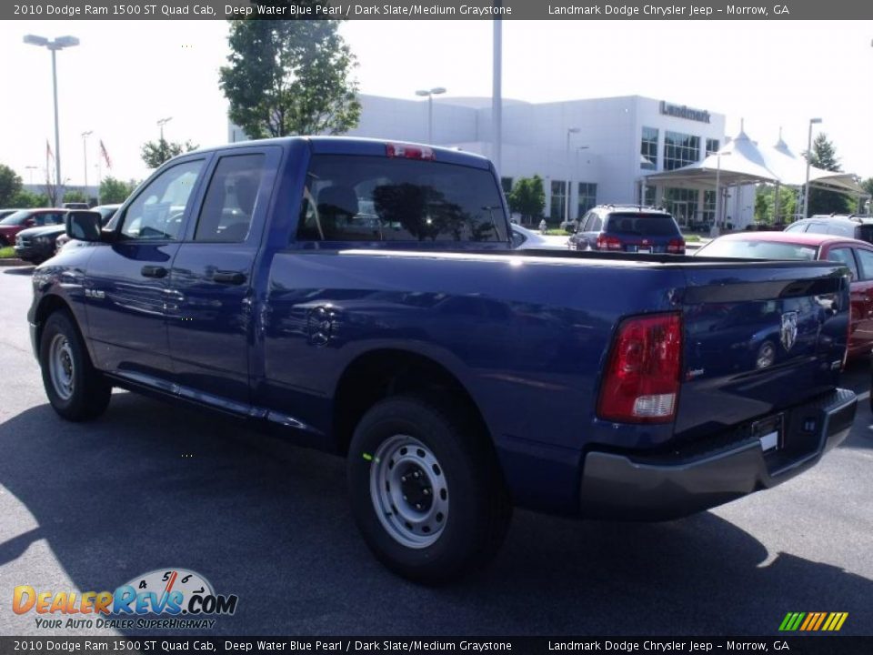 2010 Dodge Ram 1500 ST Quad Cab Deep Water Blue Pearl / Dark Slate/Medium Graystone Photo #2