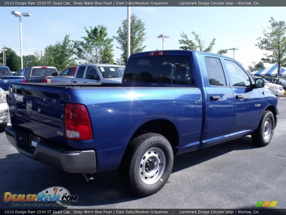 2010 Dodge Ram 1500 ST Quad Cab Deep Water Blue Pearl / Dark Slate/Medium Graystone Photo #3