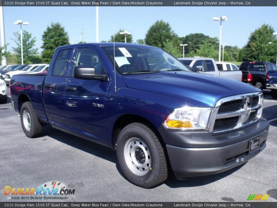 2010 Dodge Ram 1500 ST Quad Cab Deep Water Blue Pearl / Dark Slate/Medium Graystone Photo #4