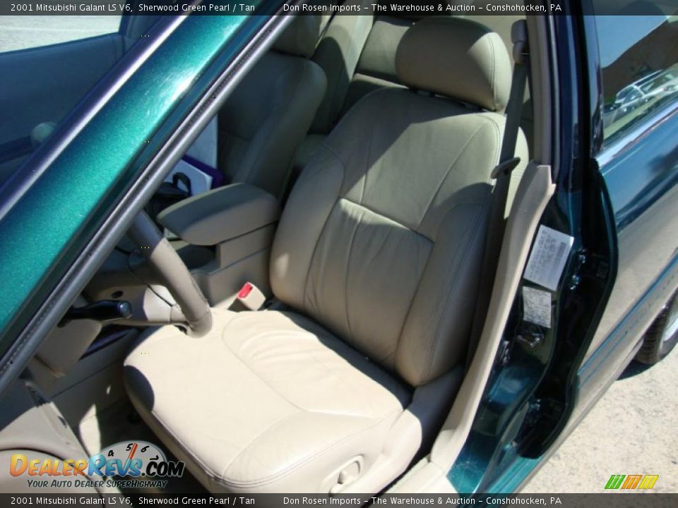 2001 Mitsubishi Galant LS V6 Sherwood Green Pearl / Tan Photo #18