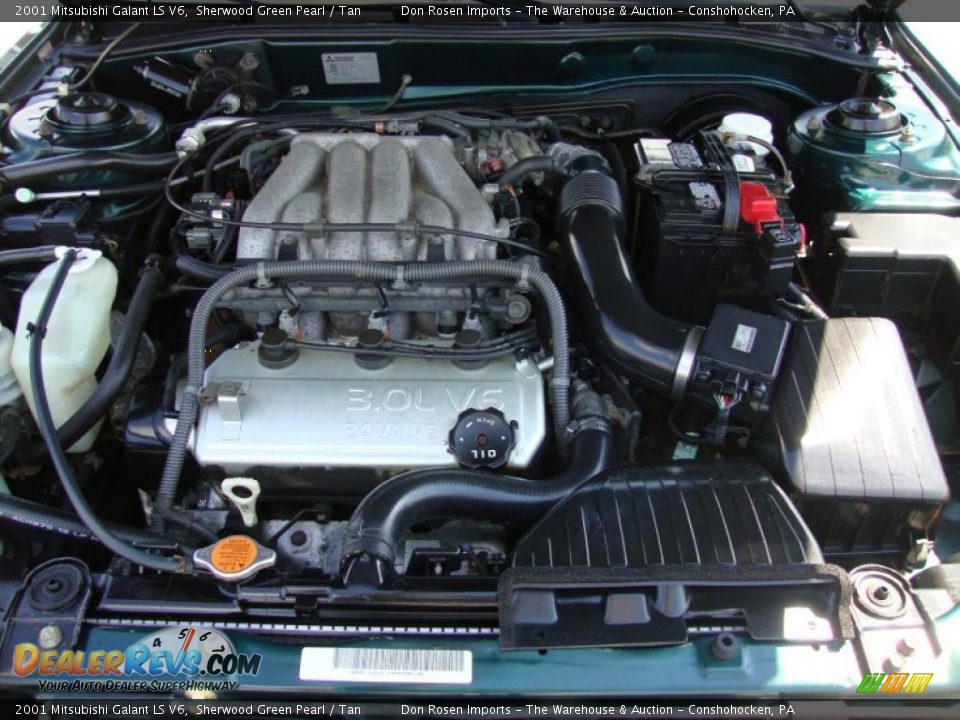 2001 Mitsubishi Galant LS V6 Sherwood Green Pearl / Tan Photo #35