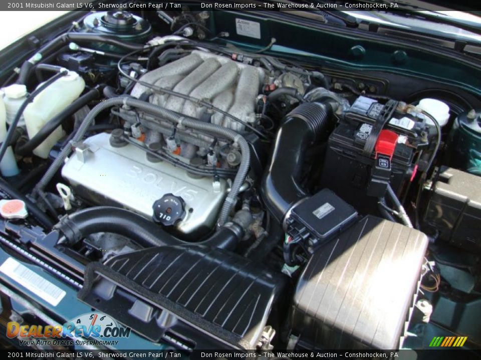 2001 Mitsubishi Galant LS V6 Sherwood Green Pearl / Tan Photo #36