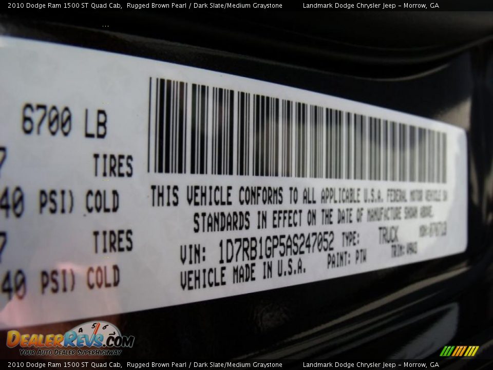 2010 Dodge Ram 1500 ST Quad Cab Rugged Brown Pearl / Dark Slate/Medium Graystone Photo #14
