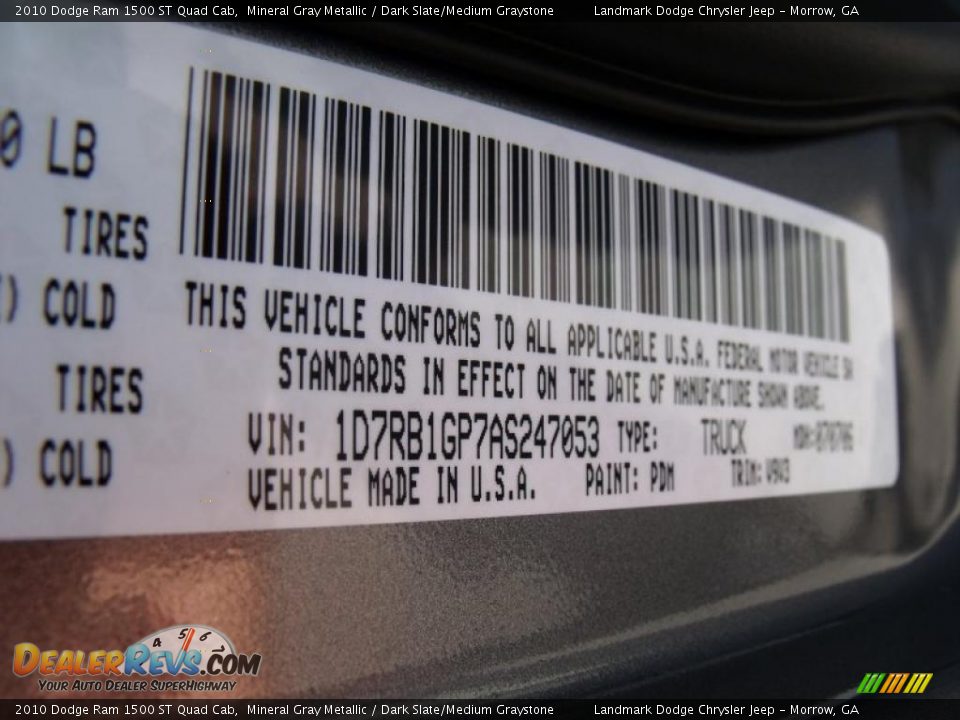 2010 Dodge Ram 1500 ST Quad Cab Mineral Gray Metallic / Dark Slate/Medium Graystone Photo #14