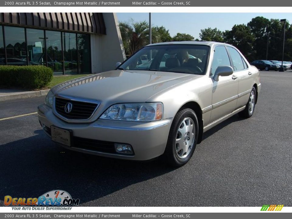 2003 Acura RL 3.5 Sedan Champagne Mist Metallic / Parchment Photo #13