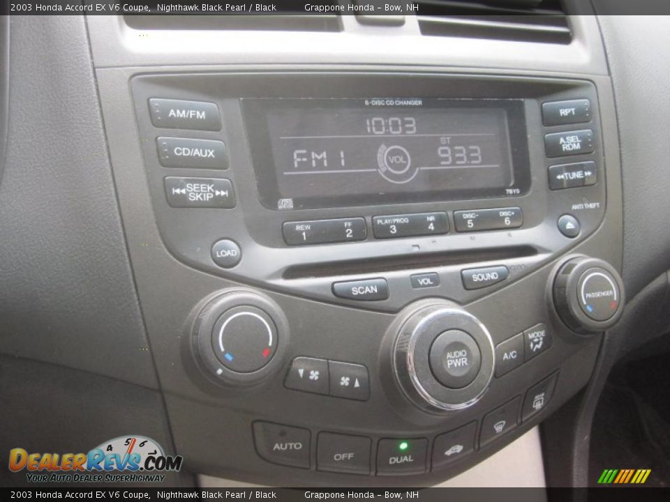 2003 Honda Accord EX V6 Coupe Nighthawk Black Pearl / Black Photo #17
