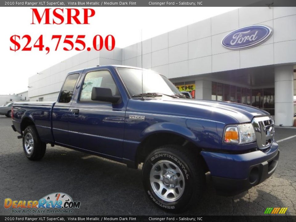 2010 Ford Ranger XLT SuperCab Vista Blue Metallic / Medium Dark Flint Photo #1