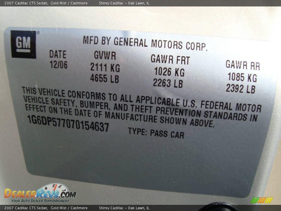 2007 Cadillac CTS Sedan Gold Mist / Cashmere Photo #19