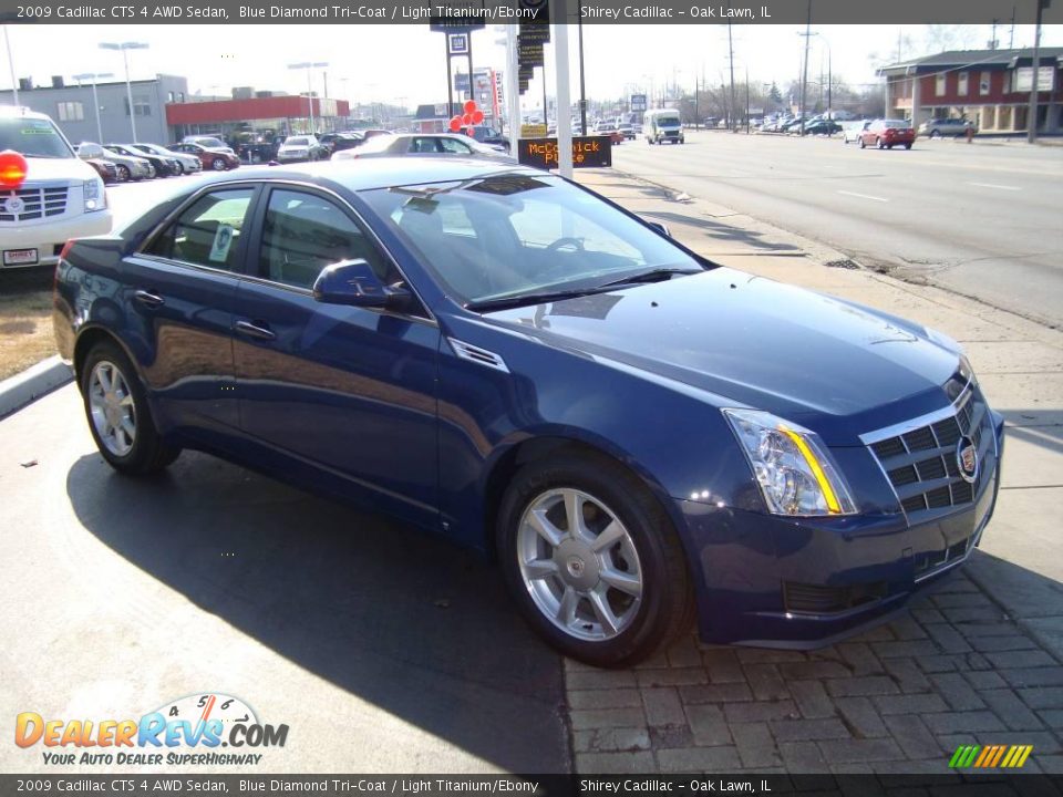 2009 Cadillac CTS 4 AWD Sedan Blue Diamond Tri-Coat / Light Titanium/Ebony Photo #3