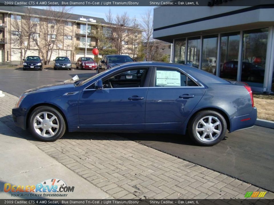 2009 Cadillac CTS 4 AWD Sedan Blue Diamond Tri-Coat / Light Titanium/Ebony Photo #7