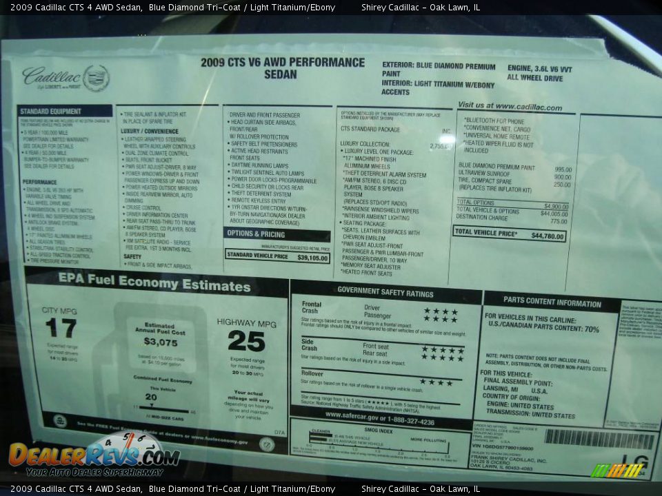 2009 Cadillac CTS 4 AWD Sedan Blue Diamond Tri-Coat / Light Titanium/Ebony Photo #18