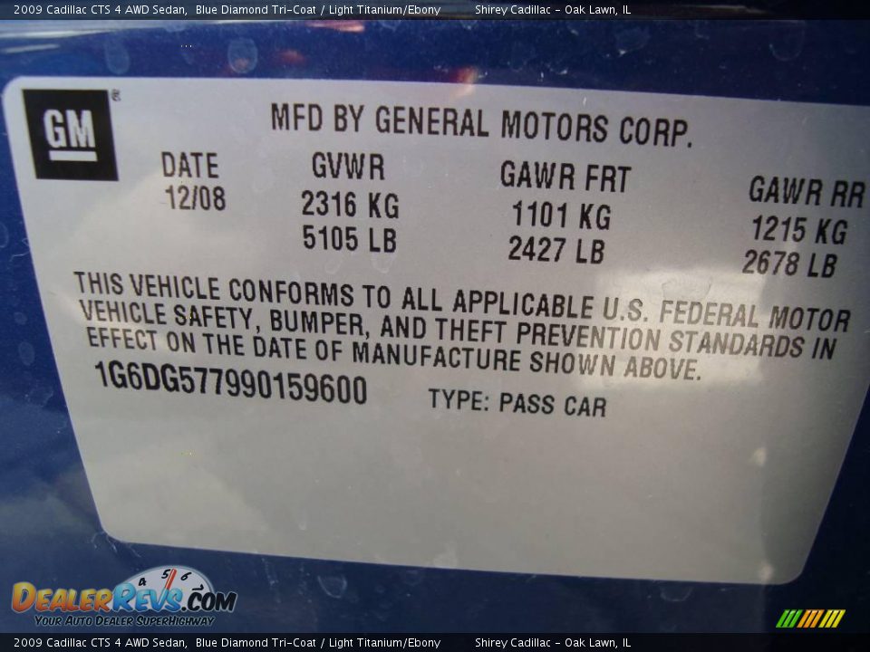 2009 Cadillac CTS 4 AWD Sedan Blue Diamond Tri-Coat / Light Titanium/Ebony Photo #19