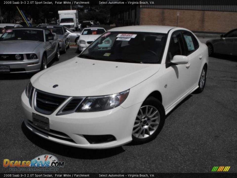 2008 Saab 9-3 2.0T Sport Sedan Polar White / Parchment Photo #1