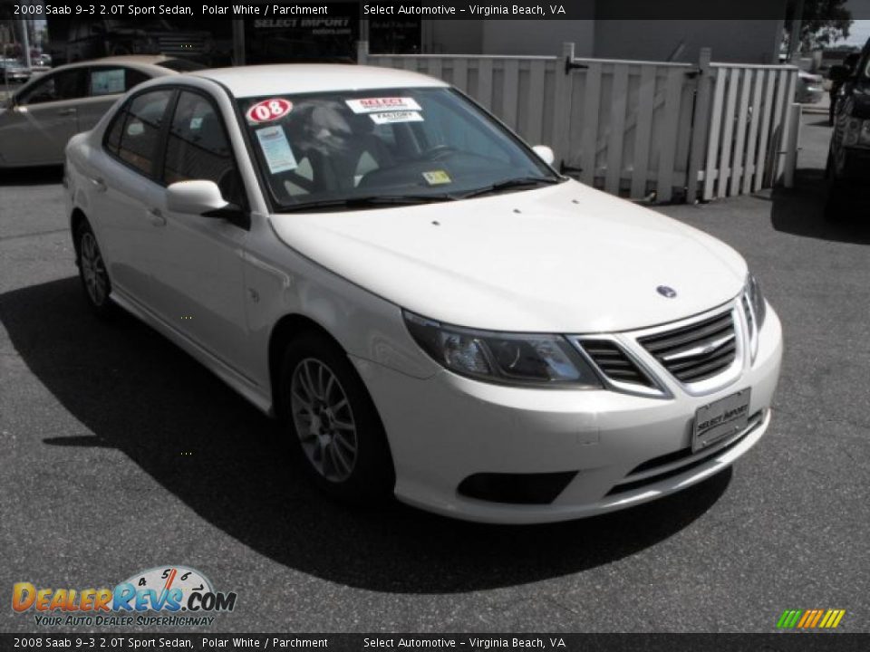 2008 Saab 9-3 2.0T Sport Sedan Polar White / Parchment Photo #3