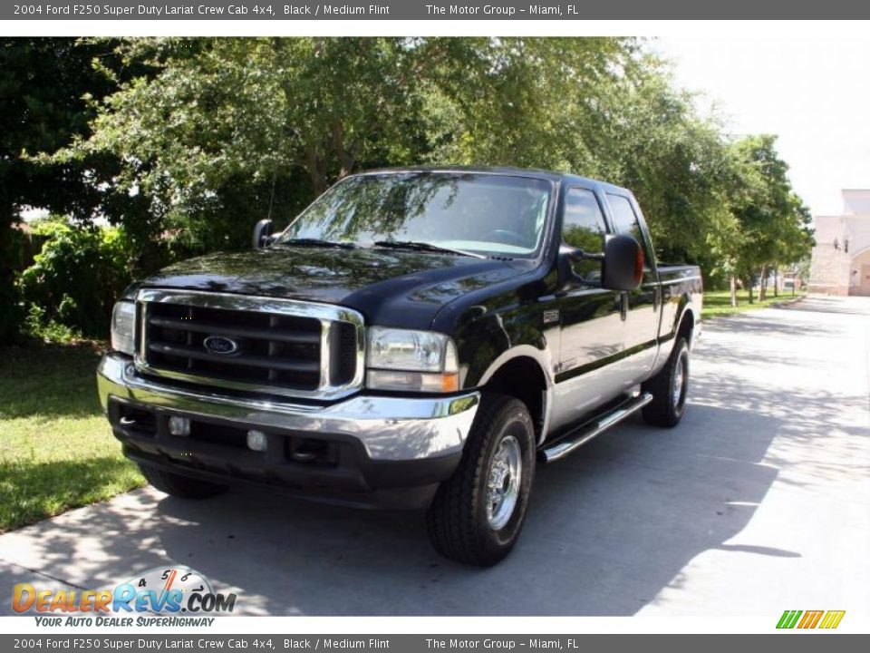 2004 Ford F250 Super Duty Lariat Crew Cab 4x4 Black / Medium Flint Photo #1