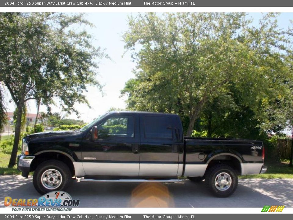 2004 Ford F250 Super Duty Lariat Crew Cab 4x4 Black / Medium Flint Photo #3