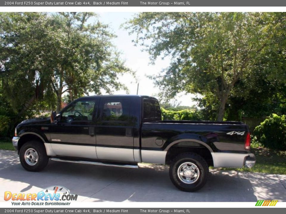 2004 Ford F250 Super Duty Lariat Crew Cab 4x4 Black / Medium Flint Photo #4