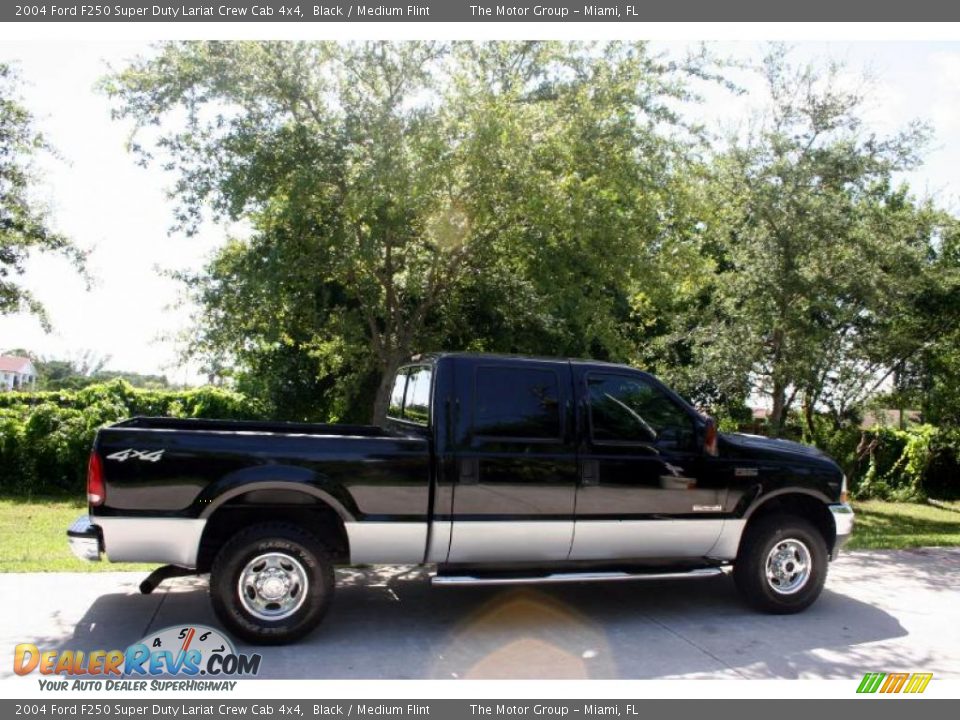 2004 Ford F250 Super Duty Lariat Crew Cab 4x4 Black / Medium Flint Photo #11