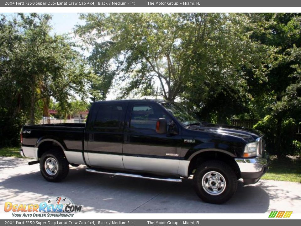 2004 Ford F250 Super Duty Lariat Crew Cab 4x4 Black / Medium Flint Photo #13