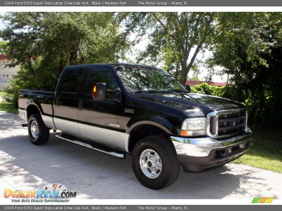 2004 Ford F250 Super Duty Lariat Crew Cab 4x4 Black / Medium Flint Photo #14