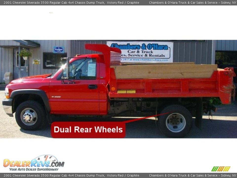 2001 Chevrolet Silverado 3500 Regular Cab 4x4 Chassis Dump Truck Victory Red / Graphite Photo #2