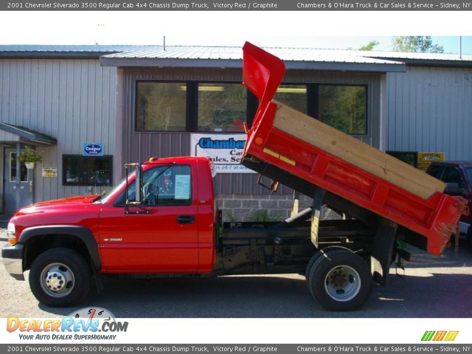 2001 Chevrolet Silverado 3500 Regular Cab 4x4 Chassis Dump Truck Victory Red / Graphite Photo #3