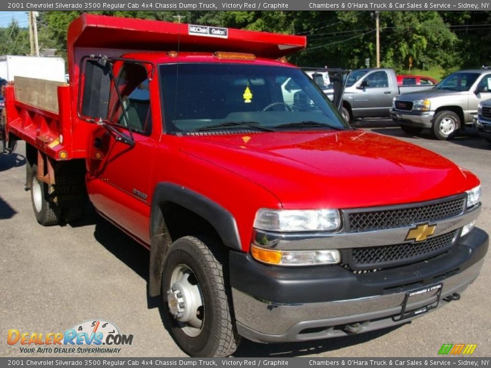 2001 Chevrolet Silverado 3500 Regular Cab 4x4 Chassis Dump Truck Victory Red / Graphite Photo #10