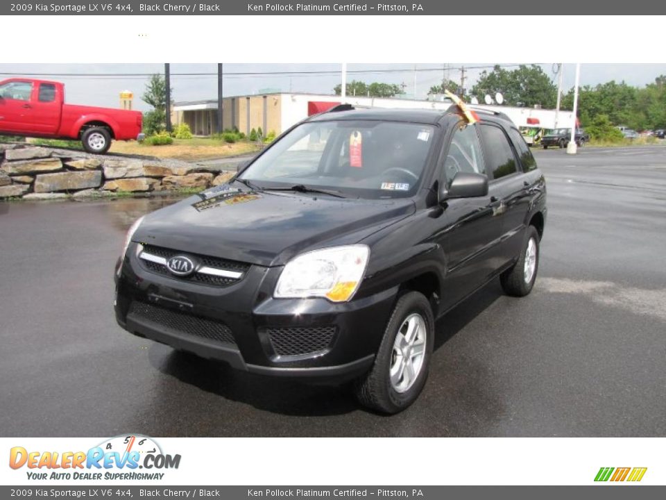 2009 Kia Sportage LX V6 4x4 Black Cherry / Black Photo #2