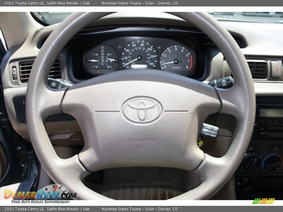 2001 Toyota Camry LE Sailfin Blue Metallic / Oak Photo #16