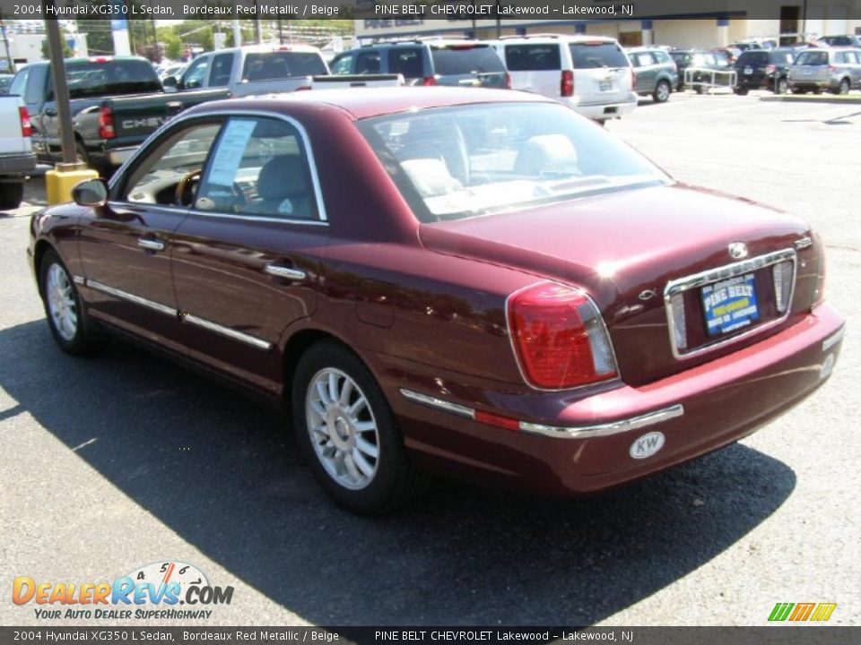 2004 Hyundai XG350 L Sedan Bordeaux Red Metallic / Beige Photo #5
