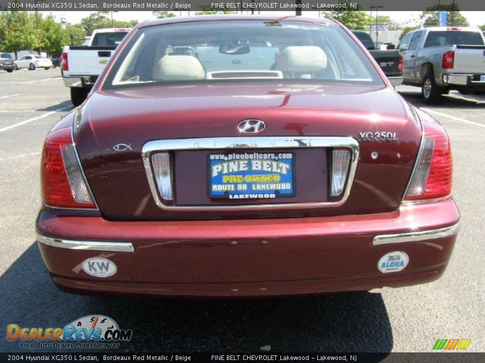 2004 Hyundai XG350 L Sedan Bordeaux Red Metallic / Beige Photo #6