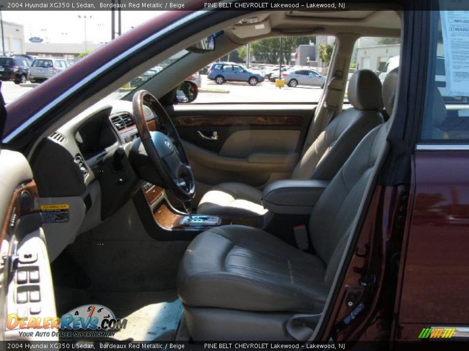 2004 Hyundai XG350 L Sedan Bordeaux Red Metallic / Beige Photo #10