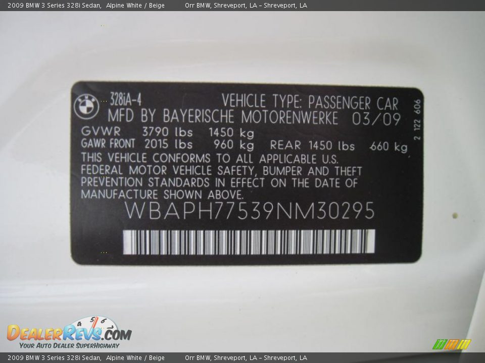 2009 BMW 3 Series 328i Sedan Alpine White / Beige Photo #13