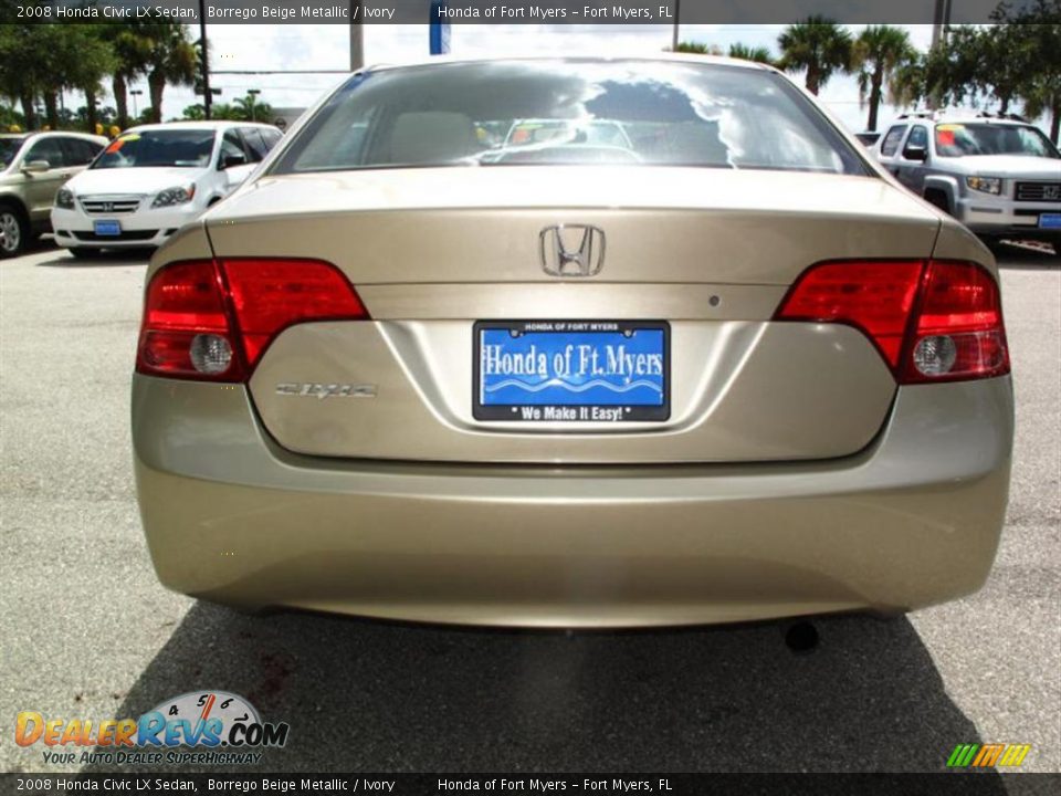 2008 Honda Civic LX Sedan Borrego Beige Metallic / Ivory Photo #4