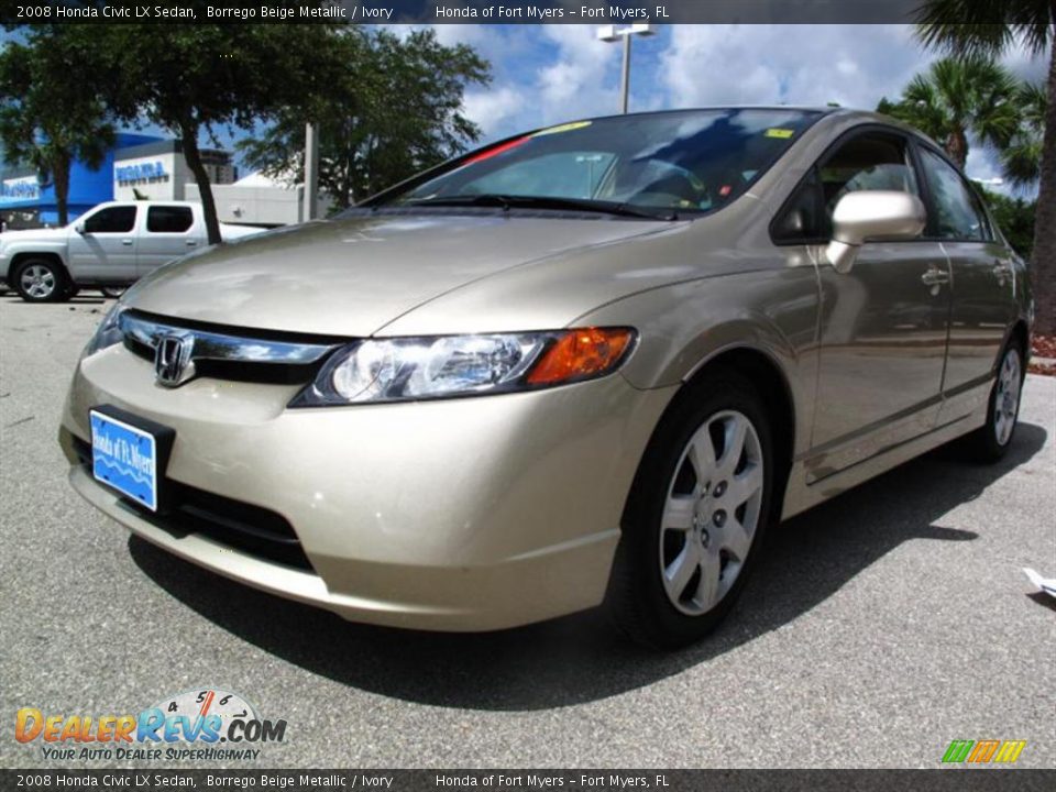 2008 Honda Civic LX Sedan Borrego Beige Metallic / Ivory Photo #6
