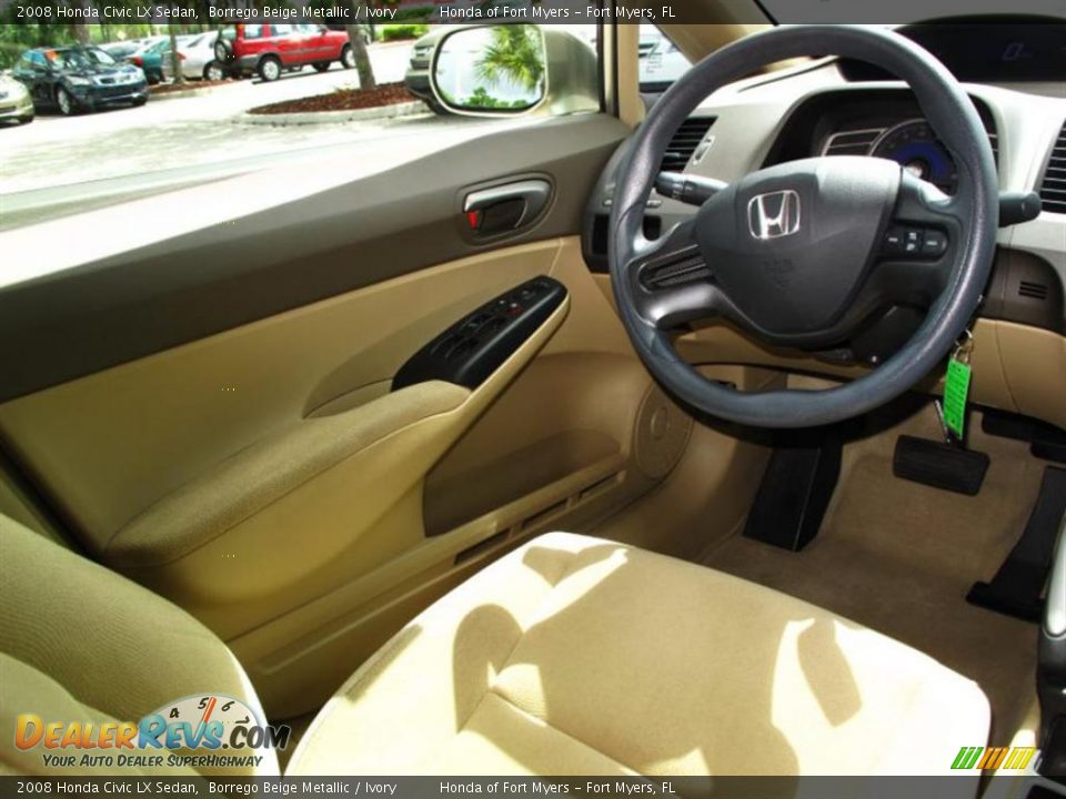 2008 Honda Civic LX Sedan Borrego Beige Metallic / Ivory Photo #11