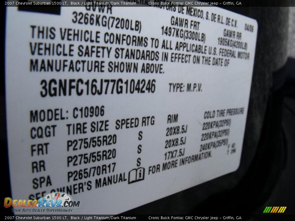 2007 Chevrolet Suburban 1500 LT Black / Light Titanium/Dark Titanium Photo #30