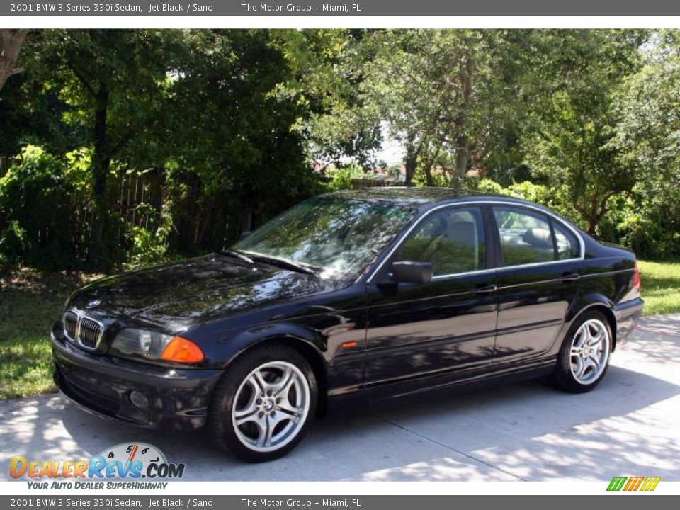 2001 BMW 3 Series 330i Sedan Jet Black / Sand Photo #2
