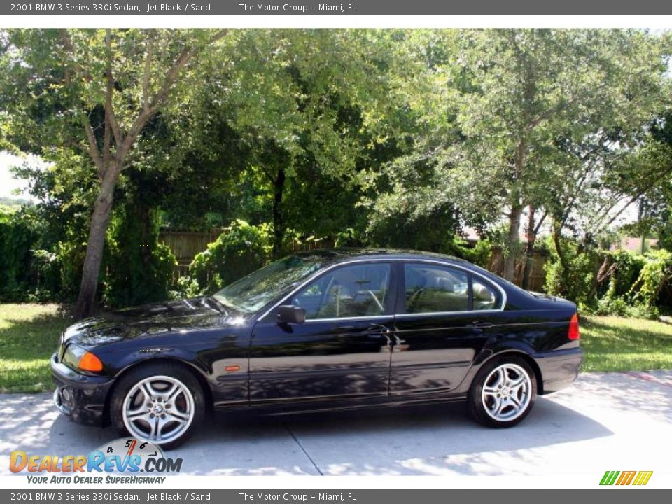 2001 BMW 3 Series 330i Sedan Jet Black / Sand Photo #3