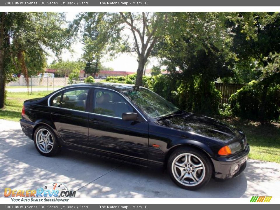 2001 BMW 3 Series 330i Sedan Jet Black / Sand Photo #14
