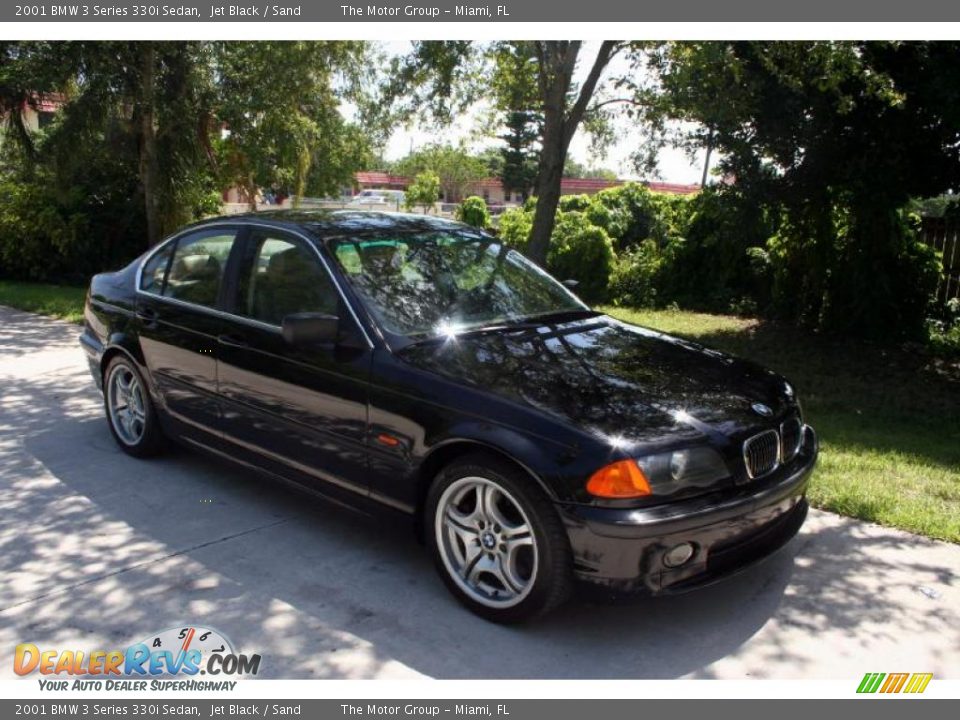 2001 BMW 3 Series 330i Sedan Jet Black / Sand Photo #15