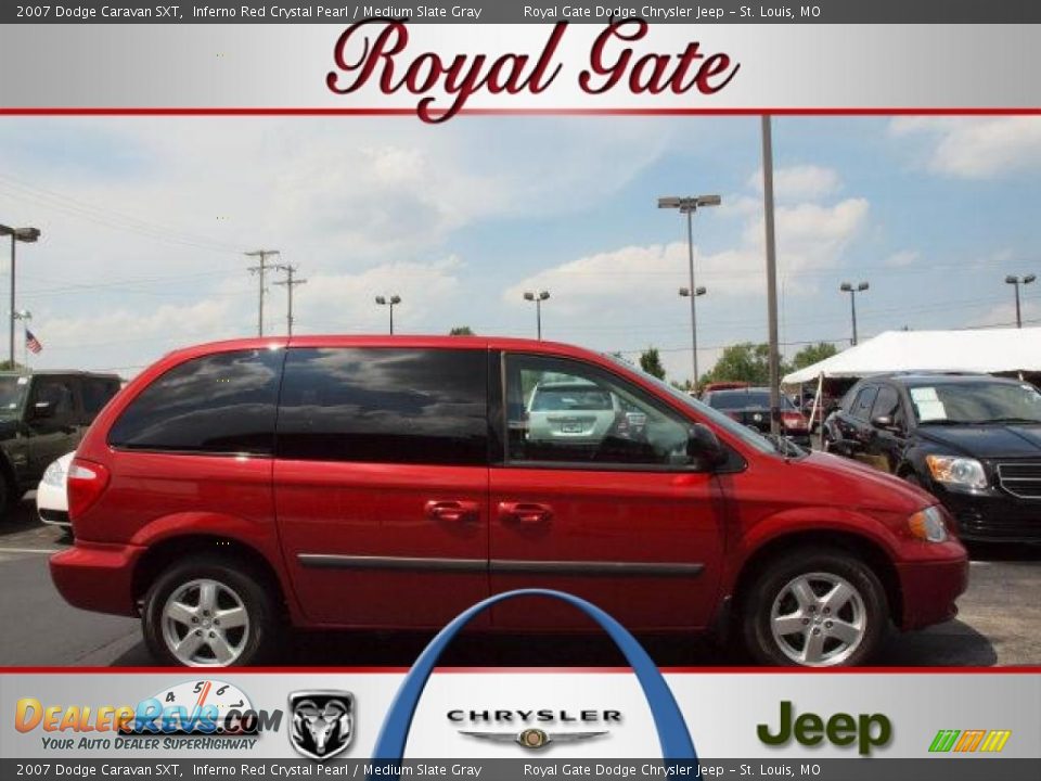 2007 Dodge Caravan SXT Inferno Red Crystal Pearl / Medium Slate Gray Photo #1