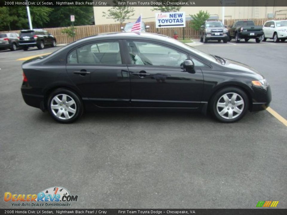 2008 Honda Civic LX Sedan Nighthawk Black Pearl / Gray Photo #6
