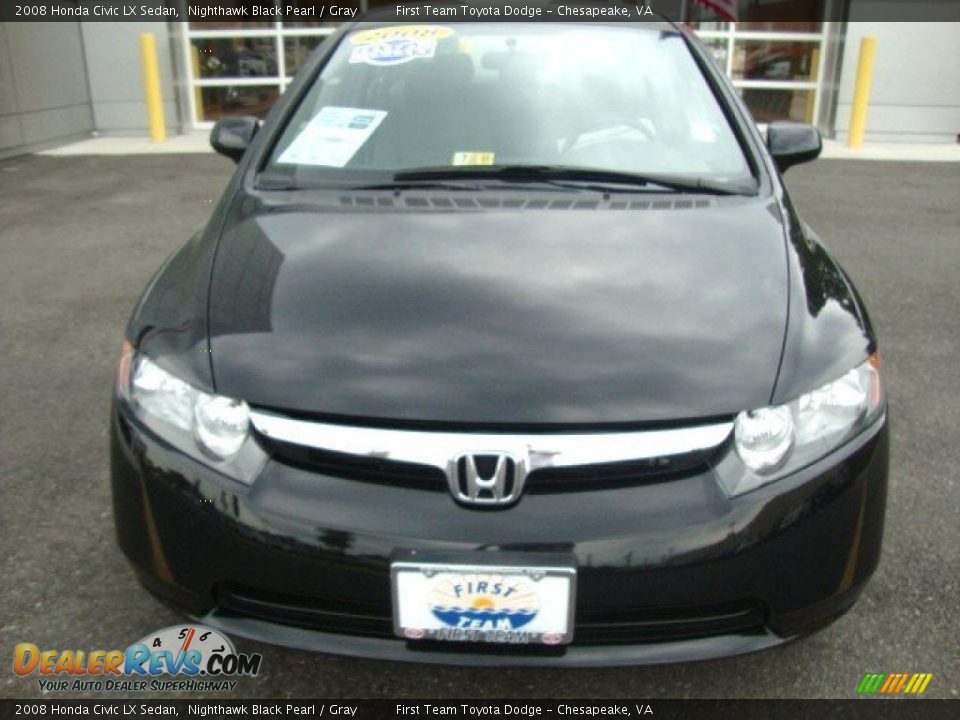2008 Honda Civic LX Sedan Nighthawk Black Pearl / Gray Photo #8