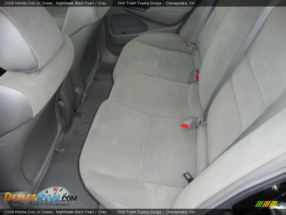 2008 Honda Civic LX Sedan Nighthawk Black Pearl / Gray Photo #9