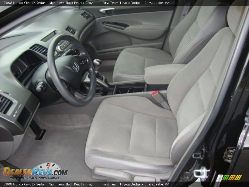 2008 Honda Civic LX Sedan Nighthawk Black Pearl / Gray Photo #11